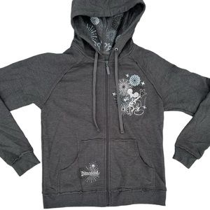 Disney Parks Zip-up Jacket Hoodie Size Small Silver studded starburst